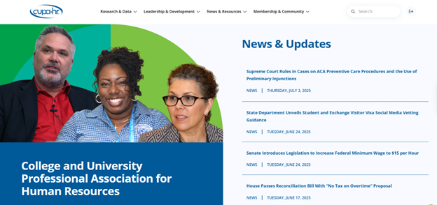 Screenshot of new home page